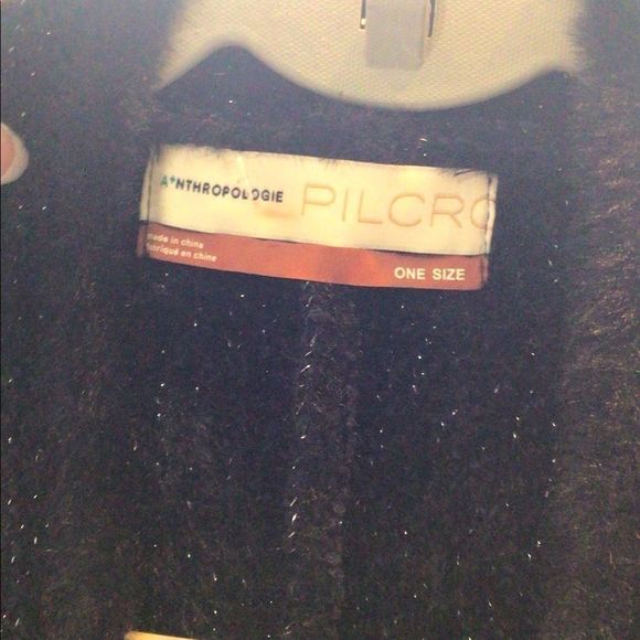 Pilcro & the Letterpress Navy Blue & Metallic Silver Cardigan One Size Fits Most - Picture 8 of 9